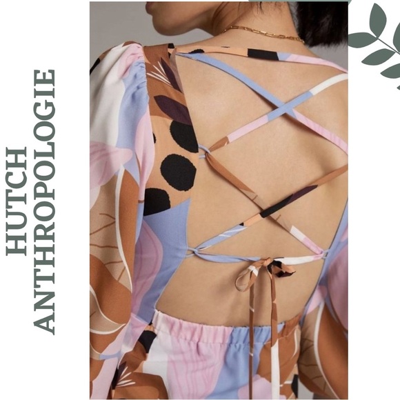 HUTCH for Anthropologie Open-Back Wrap Maxi Dress High Low Pink Blue – Size 2X - Picture 3 of 13